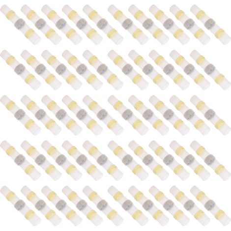 Kit de 50 connecteurs thermorétractables soudables, bornes à souder étanches (SST-S41 jaune) (1/5)