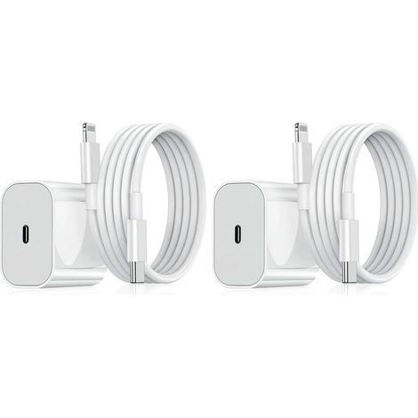 【BEMS】Lot de 2 - Chargeur compatible iPhone - Chargeur rapide - Adaptateur + câble 20 W 150 V (1/3)