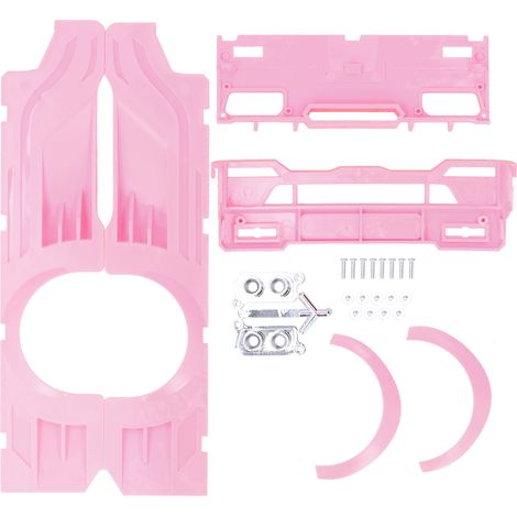 Kit carrosserie large RC, coque périphérique en plastique, pièces de modification ajustées pour camion WPL D12, rose (1/5)