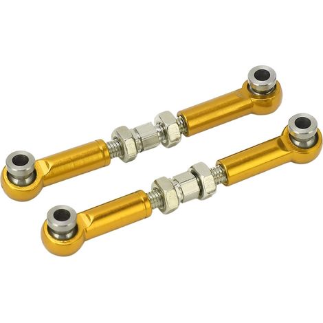 Lot de 2 biellettes de direction en alliage d'aluminium pour voitures RC MJX 14210, 14209, 16208 et 16209 (échelle 1/14), finition or. (1/5)