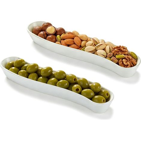 Set aus 2 Olivenplatten 30 cm große Keramikplatten ideal für Vorspeisen Kekse Nüsse und Snacks Einzigartiges und elegantes Design perfekt für und (1/4)