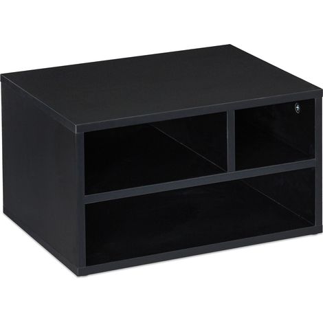 Pratico scaffale supporto per stampante 3 scomparti scrivania 60 x 40 x 30 cm in legno nero 130009762