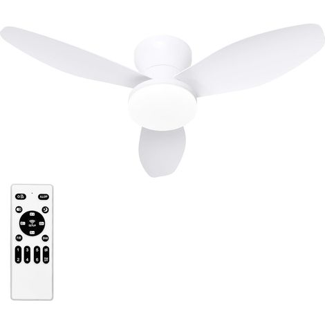 Plafonnier Ventilateur 88 cm avec Lumière LED, Silencieux, Télécommande et Réglage Couleur, Ventilateur de Plafond Moderne pour Chambre et Salle à Manger(Blanc)