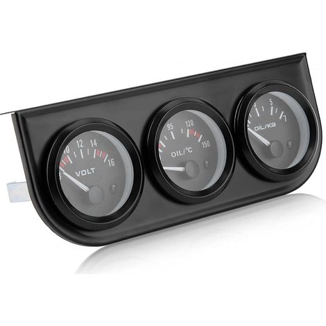 Kit indicatore automatico per auto 3 in 1, kit triplo indicatore 3 in 1 voltmetro pressione olio temperatura acqua contagiri