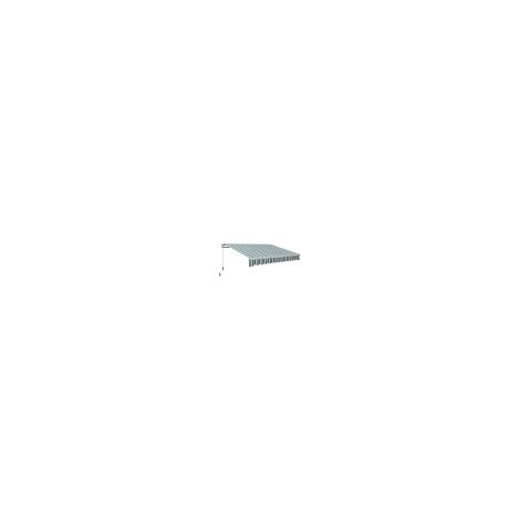 Tenda per braccio articolato manuale, 4 metri, con manovella per apertura, per balcone, protezione dal sole, installazione a parete, in alluminio per balcone, bianco+verde, 395×245 cm. Installazione s