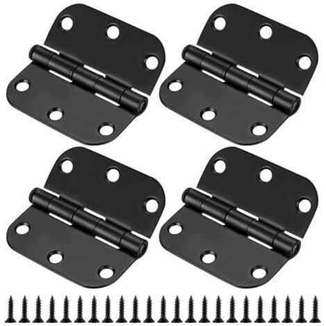 4 Pcs Charniere Porte Lourde, Charnières de Porte Pliables Noires, Charnières de Porte Pliantes, Charnieres pour Intérieures Extérieures Fenêtres Armoires Piano (76 x 76 mm) (1/5)