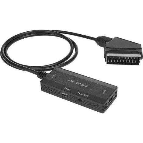 Convertisseur SCART vers interface multimédia HD Full HD 720p/1080p avec câble d'alimentation USB (1/5)