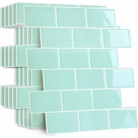 Thicker Adhesive Backsplash for Kitchen and Bathroom, Black Adhesive Faux Tile Wall Backsplash, Waterproof Adhesive PVC Wall Tile - LIAIKI