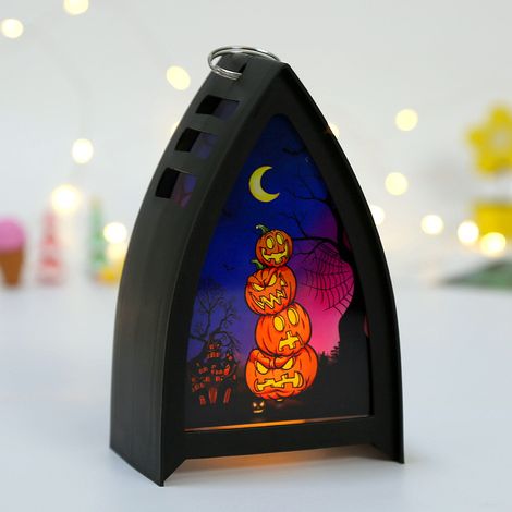 Deux Pièces Veilleuses d'Halloween, Crâne De Citrouille Sorcière Halloween Décorations De Table Crâne De Fête D'halloween-9.56.315CM