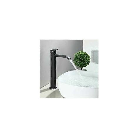 Stilvolles Badezimmer-Must-have: Einhebel-Mischbatterie in Mattschwarz, massive Messingkonstruktion, Wasserfall-Design für ein luxuriöses Wassererlebnis
