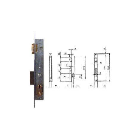 SERRATURA PROFILO RULLO MM.20 SENZA CILINDRO