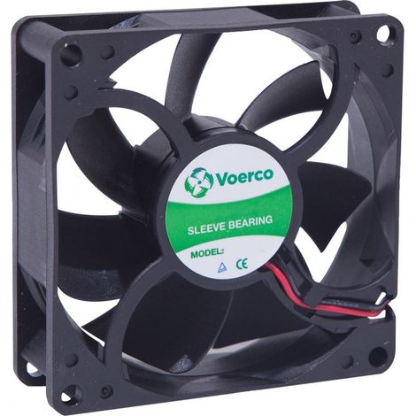 Ventilateur axial carré 24Vdc 80X80X25 - débit d'air 69m3/h - 3.6W (1/2)