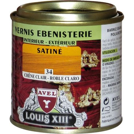 Vernis pour meuble satin 125 ml – Monocomposant à base de résines polyuréthanes – Finition merisier intérieur et extérieur – Avel (1/2)