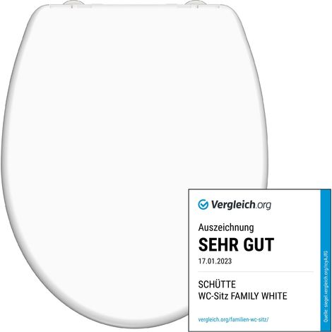 SCHÜTTE WC-Sitz aus Duroplast mit Absenkautomatik und Schnellverschluss Toilettendeckel Uni Klodeckel Einfarbig 82940 (1/5)
