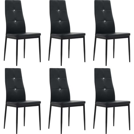 vidaXL Esszimmerstühle 6 Stk. Schwarz Kunstleder (1/5)