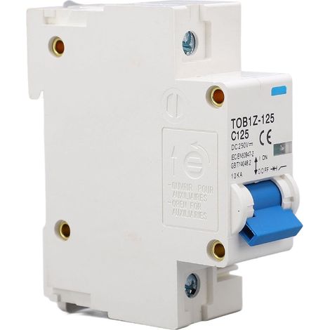 Disjoncteur Miniature DC 1P 125A 250V Montage sur Rail DIN pour Système Solaire Photovoltaïque TOB1Z 125 C125 - Usage Domestique et Commercial (1/5)