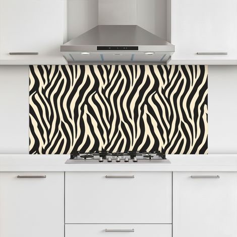 CRÉDENCE CUISINE Zebra - Print - Classic - Black 120x60 cm (1/5)