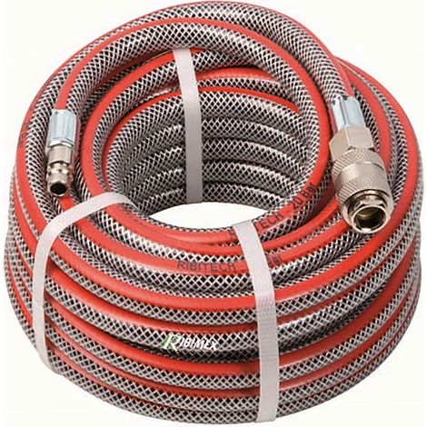 Tubo de aire comprimido gris con conexiones automáticas Ribitech 10m