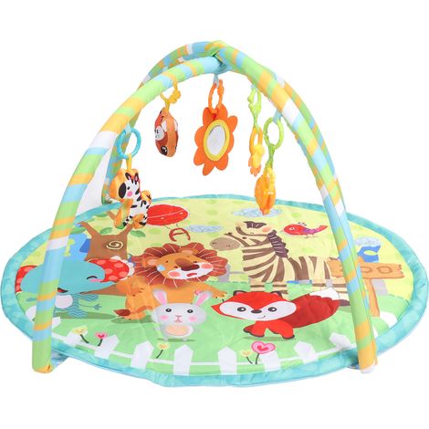 Tapis d'éveil pour bébé avec jouets, tapis de jeu rond combiné, tapis de jeu pour nourrissons favorisant l'éveil et l'interaction. (1/5)