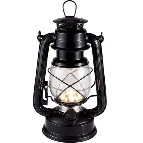 Battery-operated LED storm lantern with dimmer, warm white, 150 lm. For indoor or outdoor use.