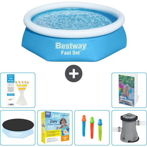 Bestway Piscina Bestway Fast Set Rotonda - 244x61 cm - 7-pezzi  S57 (1/5)