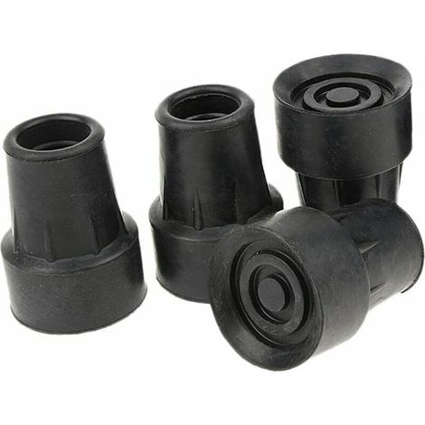 4pcs Embouts Canne à Marche Antidérapant Standard Embout en Caoutchouc Noir - 19mm (1/5)
