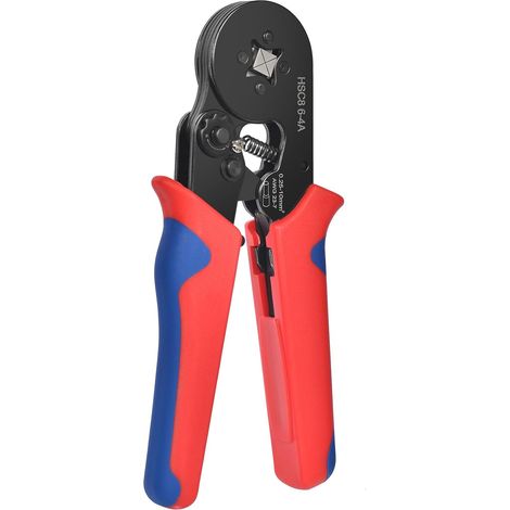 Alicates crimpadores para conectores de extremos de cable con ajuste automático y sistema de trinquete, crimpado cuadrado para cables de 0,25 a 10 mm². (1/5)