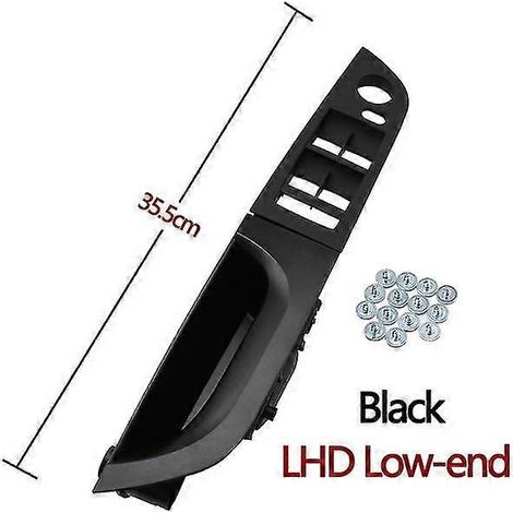 Ensemble de poignées de porte intérieures noires, noir, de remplacement, pour BMW Série 3 E90 E91 316 318 320 325 328i - Cache de commande de lève-vitre côté conducteur (1/5)