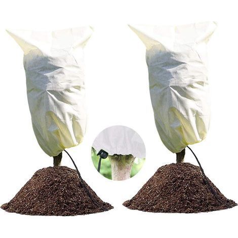 2 Pack Housse Hivernage Plante, 80x60cm Protection Plantes, Voile Non Tissé Réutilisable Pour Jardin (1/5)