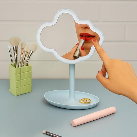 Miroir de table nuage avec led bleu clair (1/5)