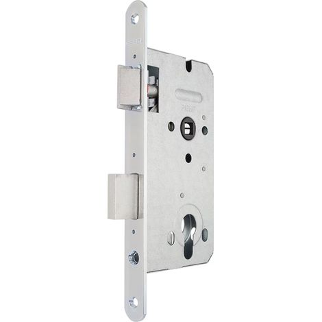 Cerradura de embutir universal Gerda 72/55 ZW 100, inserto de plata galvanizada. (1/3)