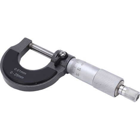 Tragbares Mikrometer aus stabiler Legierung, präzise Oberflächenmessung, Dickenmessgerät 0-25/0,01 mm (1/5)