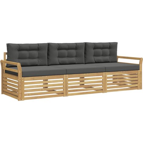 Set di divani da esterno 3 pcs Bianco e Antracite vidaXL (1/5)