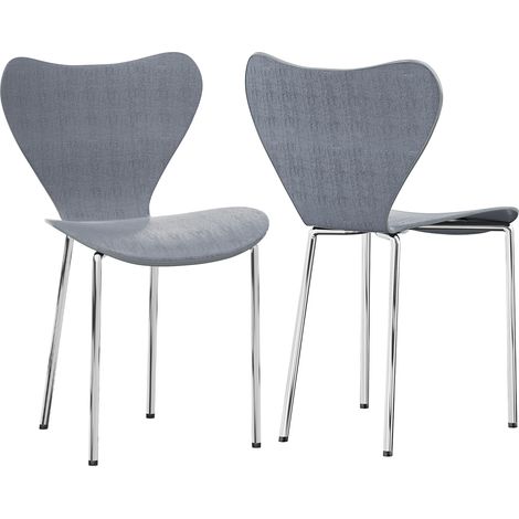 Chaise Empilable 2 Pièces en PP Ergonomique 150kg - Multifonction Cuisine/Bureau/Jardin/Mariage - Facile à Nettoyer & Résistant (Intérieur/Extérieur) - Design Durable Gris Gain de Place (1/5)
