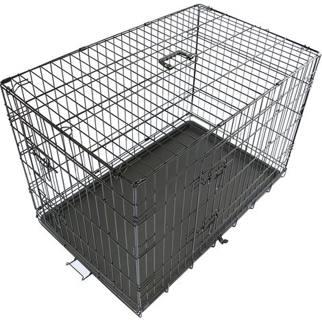 Pet Puppy Crate Folding Dog Training Travel Cage with Detachable Tray 30" Black