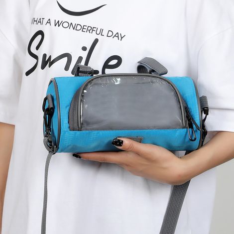 (1 Stück) Fahrrad-Fronttasche, Lenkertasche, zylindrische Lenkertasche, Aufbewahrungstasche für Handy und Bildschirm