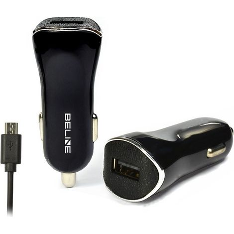 Cargador de coche Beline 1xUSB + microUSB 1A negro (1/2)