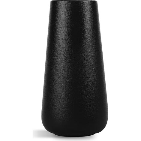 20 cm Ceramic Vase, Decorative Nordic Style Ceramic Vase, Interior Decoration for Fresh and Dried Flowers, Modern Bohemian Minimalist Style (Black) (1/5)