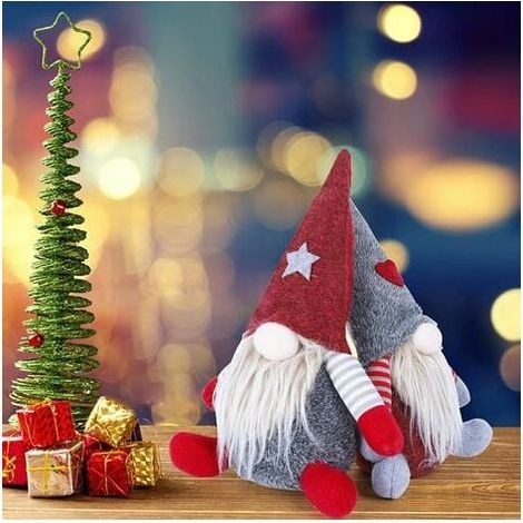 2 Pack Christmas Gnomes Plush Santa Claus 11 Inch Dwarf Elf Gonk Christmas Figures Christmas Ornaments Table Decor Holiday Festival Supplies Rag Dolls Gift (1/5)