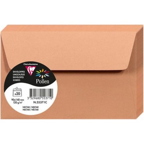 Enveloppes - Format rectangle - 90x140mm - Pollen - Nectar - 20 unités - Clairefontaine