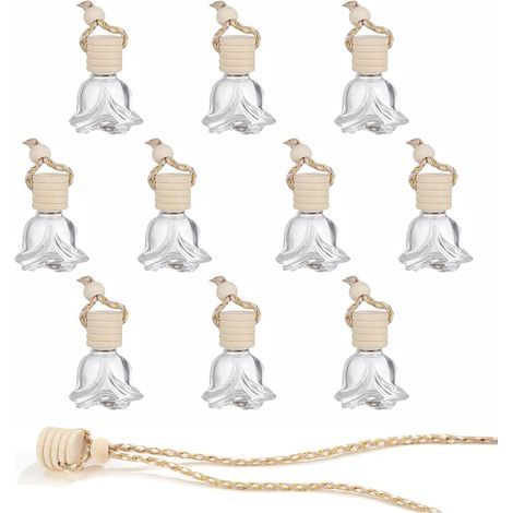 10 Pièces 8ml Diffuseur Suspendu De Voiture, Désodorisants pour Voiture, Diffuseur D'huiles Essentielles à Suspendre, Réutilisable, pour Voiture Maison Bureau Parfum Decor (1/5)
