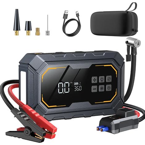 Démarreur de voiture portable multifonctionnel (avec fonction pompe à air/batterie externe) (1/5)