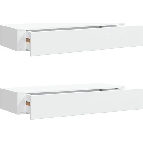 Maison Exclusive - Wandregale mit Schubladen 2 Stk. Weiß 60x23,5x