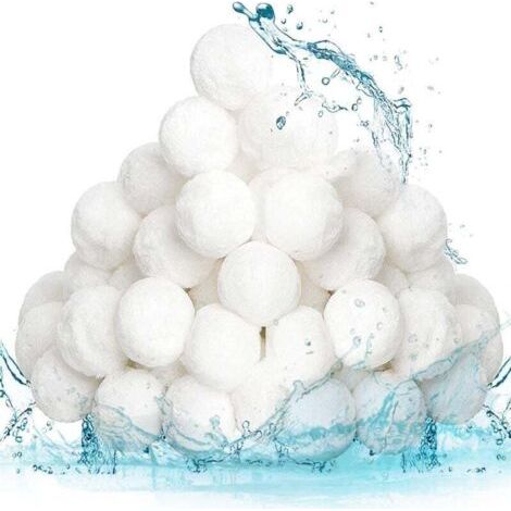 Pair 800 g wiederverwendbare Poolfilterkugeln (30–50 mm), eine Alternative zu Poolfiltersand, geeignet für die Poolfiltration.