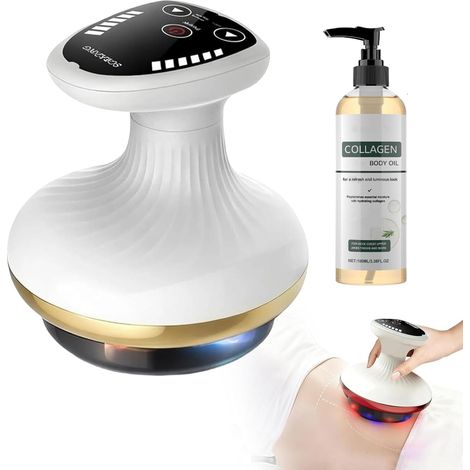 Vacuvia Appareil Anti Cellulite,Vibrapro Masseur Anti Cellulite Avec Huile,Ventouse Electrique Anti Cellulite,Massage En Profondeur,Pour Les Jambes,Corp,Sans Fil,Rechargeable,Adapté Aux Voyages (B)