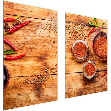 PIASTRA PROTETTIVA IN VETRO PER CUCINA 65x52 CHILLI (1/5)