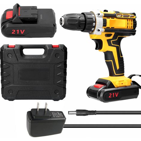 Electric Drill 2 Speed Adjustable and Stepless 18 Levels Torsion Adjustable Brush Motor Handhold Electric Drill Kit (1/5)