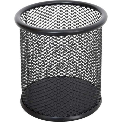 Bardusch - Corbeille à papier 19 L noire, perforatrice bureau 30 feuilles métal noir (1/4)