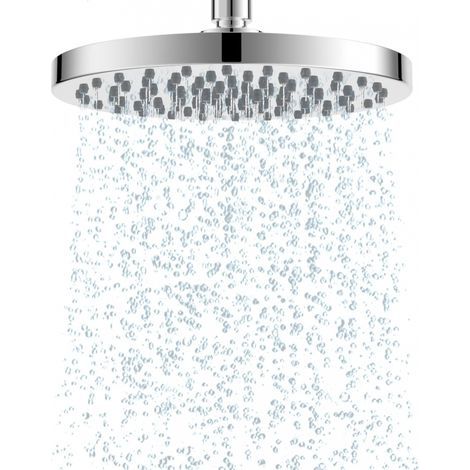 Rain Shower Head, 8 Inch (20x20cm) Shower, Fixed Square Anti-Limescale Shower Head, Stainless Steel Shower Head with High Pressure, Adjustable Angle and Swivel, Chrome (1/5)