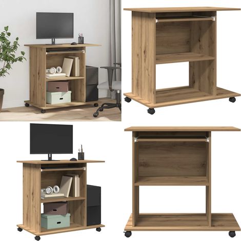 vidaXL Schreibtisch Artisan-Eiche 80x50x75 cm Holzwerkstoff (1/5)